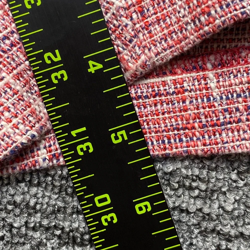 Banana Republic Tweed Shorts Womens 6 Red Frayed Hem Clean Tweed SH 672667-00